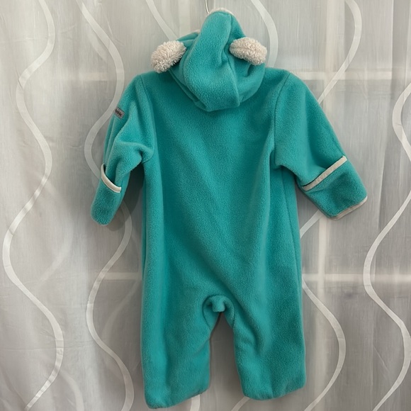 Columbia Sportswear Baby 3-6 Mo Light Green Fleece Bunting Suit With Fuzzy Ears - Picture 2 of 8
